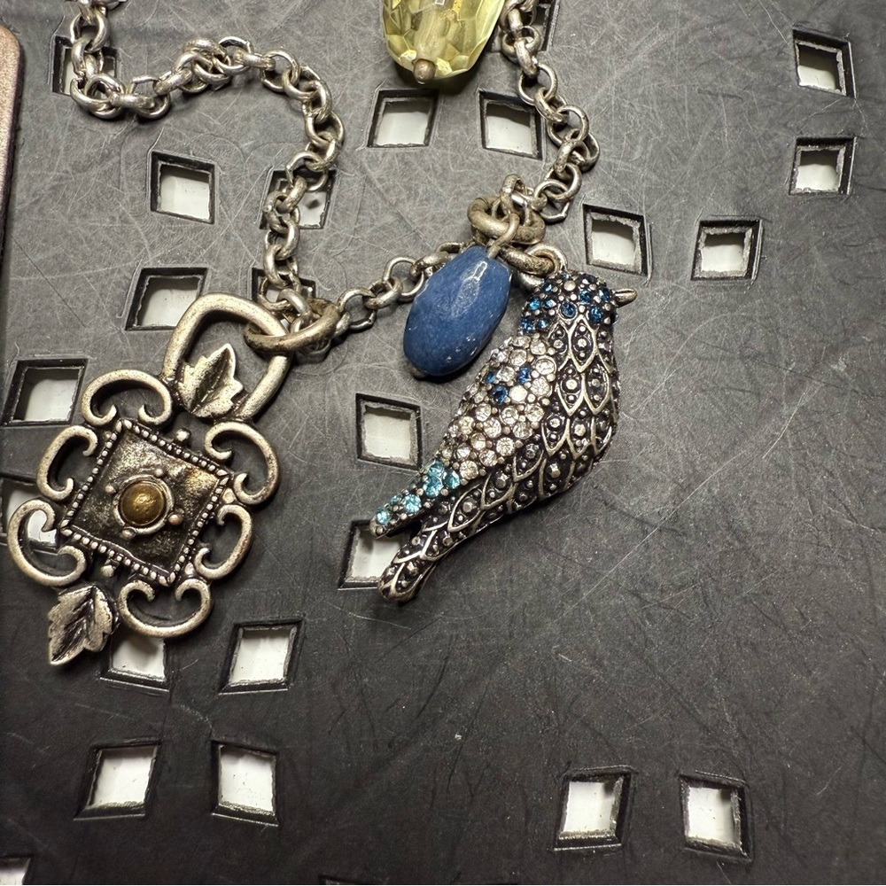 Lucky Brand Bird Charm Necklace + 14K Gold Over Silver CZ Bird Earrings Set - Picture 4 of 10